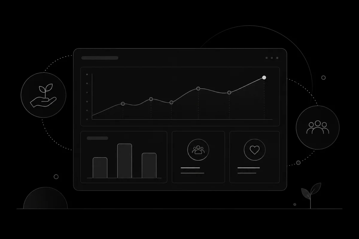 A nonprofit reporting view with campaign and supporter signals.